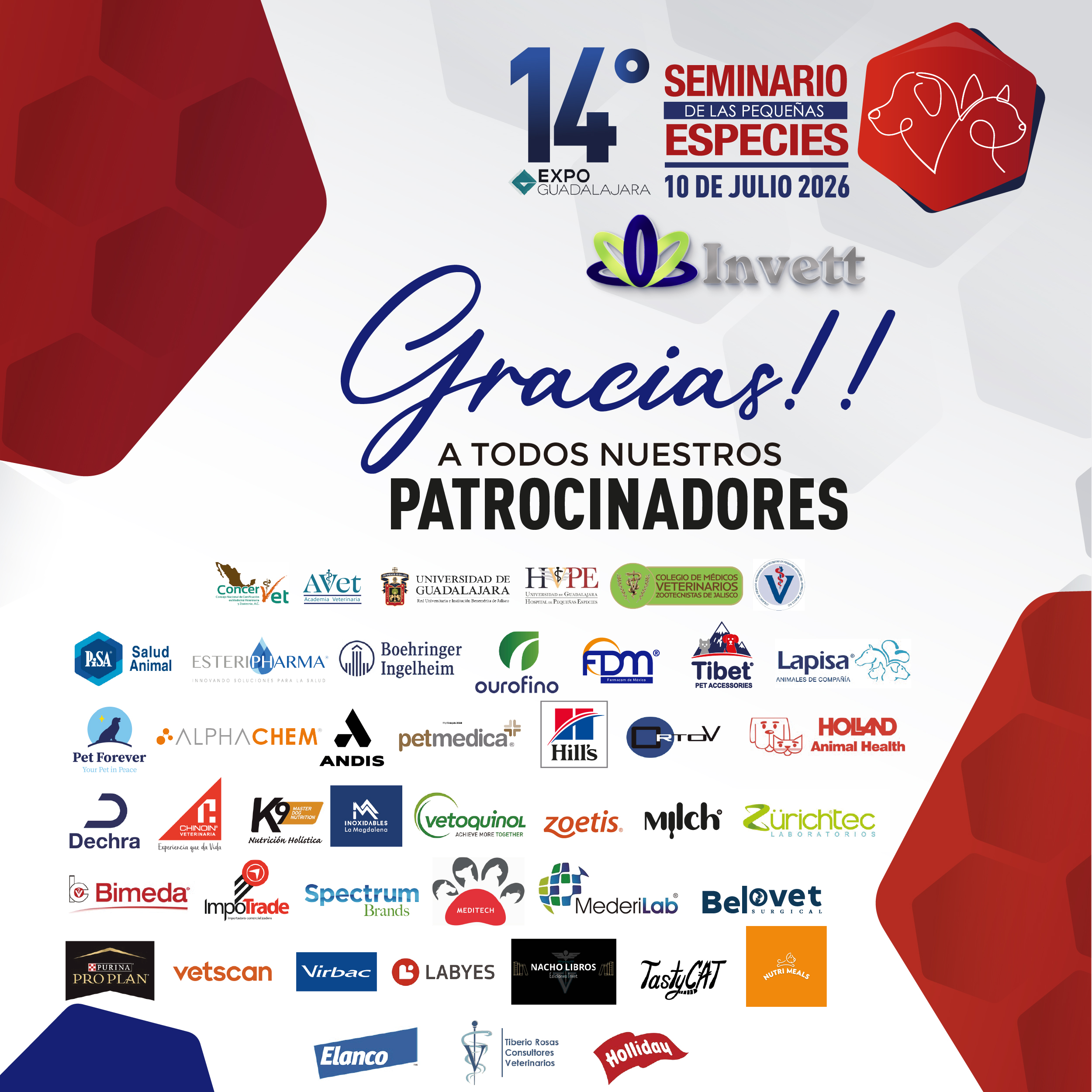 Laboratorios y marcas patrocinadoras del 14° Seminario de las Pequeñas Especies